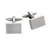 Brushed Stainless Steel Rectangle Cufflinks