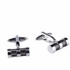 Stainless SteelIon Plated Gun Metal Mesh Tube Cufflinks