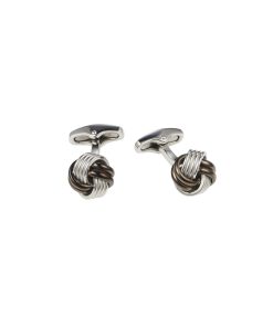 Stainless Steel &Ion Plated Gun Metal Knot Cuffinks