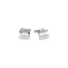 Brushed & Polished Self Striped Stainless Steel Cufflinks
