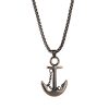 Ion Plated Antique Bronze Stainless Steel Anchor Pendant & 60cm Venetian Chain