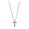 Small Brushed Stainless Steel Cross Pendant on Curb Link Chain