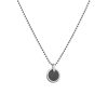Stainless Steel & Carbon Round Shape Pendant & 55cm Ball Chain