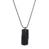 Ion Plated Black Brushed Stainless Steel Double Dog Tags OnIon Plated Black Ball Chain