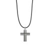 Stainless Steel Cross Pendant & Rubber Chain