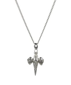 Alloy & Triple Skull Cross Pendant on Chain