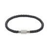 Black Leather /Stainless Steel Bracelet