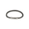 Stainless Steel Curb Link Chain & Black Cord Bracelet