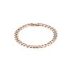 Ion Plated Rose Gold Stainless Steel Curb-Link Chain Bracelet