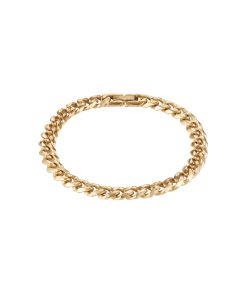 Ion Plated Polished 14k Gold Stainless Steel Curb-Link Chain Bracelet