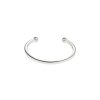 Rhodium Plated Thin Sterling Silver Ball End Cuff