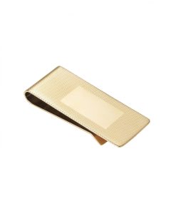Money Clip, Gold Ion Plated Stainless Steel, Rope Pattern
