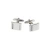 Brushed Rhodium & Montana Crystal Cufflinks