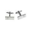 Polished Rhodium Plated Bar Crystal Cufflinks