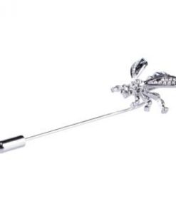 Rhodium Plated Bee Lapel Pin