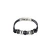 Stainless Steel &Ion Plated Black Beaded & Leather Bracelet