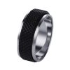 Polished Stainless Steel and Ion Plated Black Steel Spinning Mesh Centre Ring