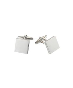 Brushed Rhodium Plated Square Cufflinks