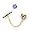 Rhodium Plated & Knot Tie Tak & Chain