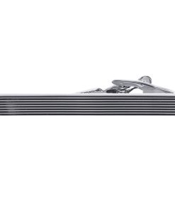 Rhodium Ribbed Thin Tie Bar