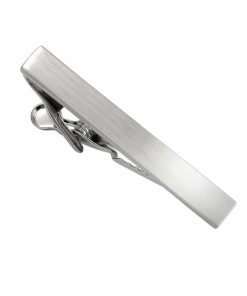 Brush Rhodium Tie Bar