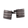 Sqaure Striped Gun Metal Cufflinks