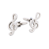 Rhodium Musical Clef Cufflinks