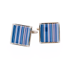 Pink Blue Striped Cufflinks