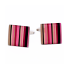 Square Stripe Enamel Cufflinks