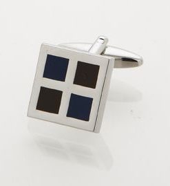 Brown & Blue Enamel Cufflinks