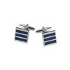 Navy Stripe Enamel Cufflinks