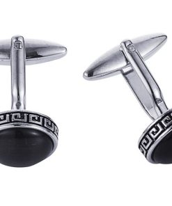 Black Greek Key Cufflinks