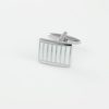 Rhodium White Enamel Cufflinks
