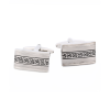 Rhodium Greek Key Cufflinks