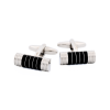 Rhodium Blue Tube Cufflinks