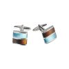 Aqua Brown Cat's Eye Cufflinks