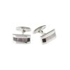 Rhodium Grey Mother Of Pearl Cufflinks