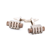 Brush Rhodium Gun Metal Cufflinks