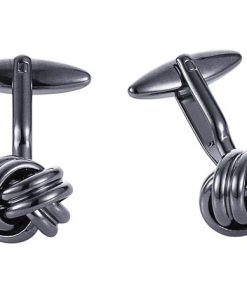 Gun Metal Large Knot Cufflinks