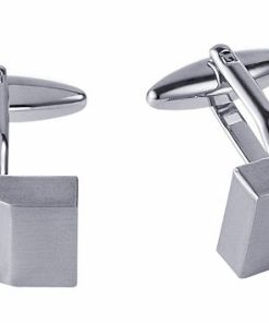 Brushed Rhodium Cufflinks