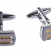 Rhodium & Gold Plated Cable Cufflinks