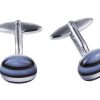 Round Mop & Onyx Cufflinks