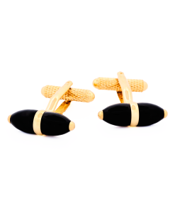 Gold Plated Black Cufflinks