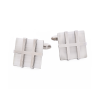 Rhodium White Cat's Eye Cufflinks