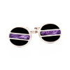 Black Purple Oval Cufflinks