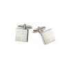 Rhodium Square Etched Cufflinks