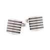 White Striped Cat's Eye Cufflinks