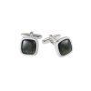Rhodium Cufflinks Carbon Fibre