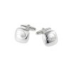 Rhodium Plated Wave Patterned Cufflinks