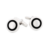 Rhodium Cufflinks Black Enemal